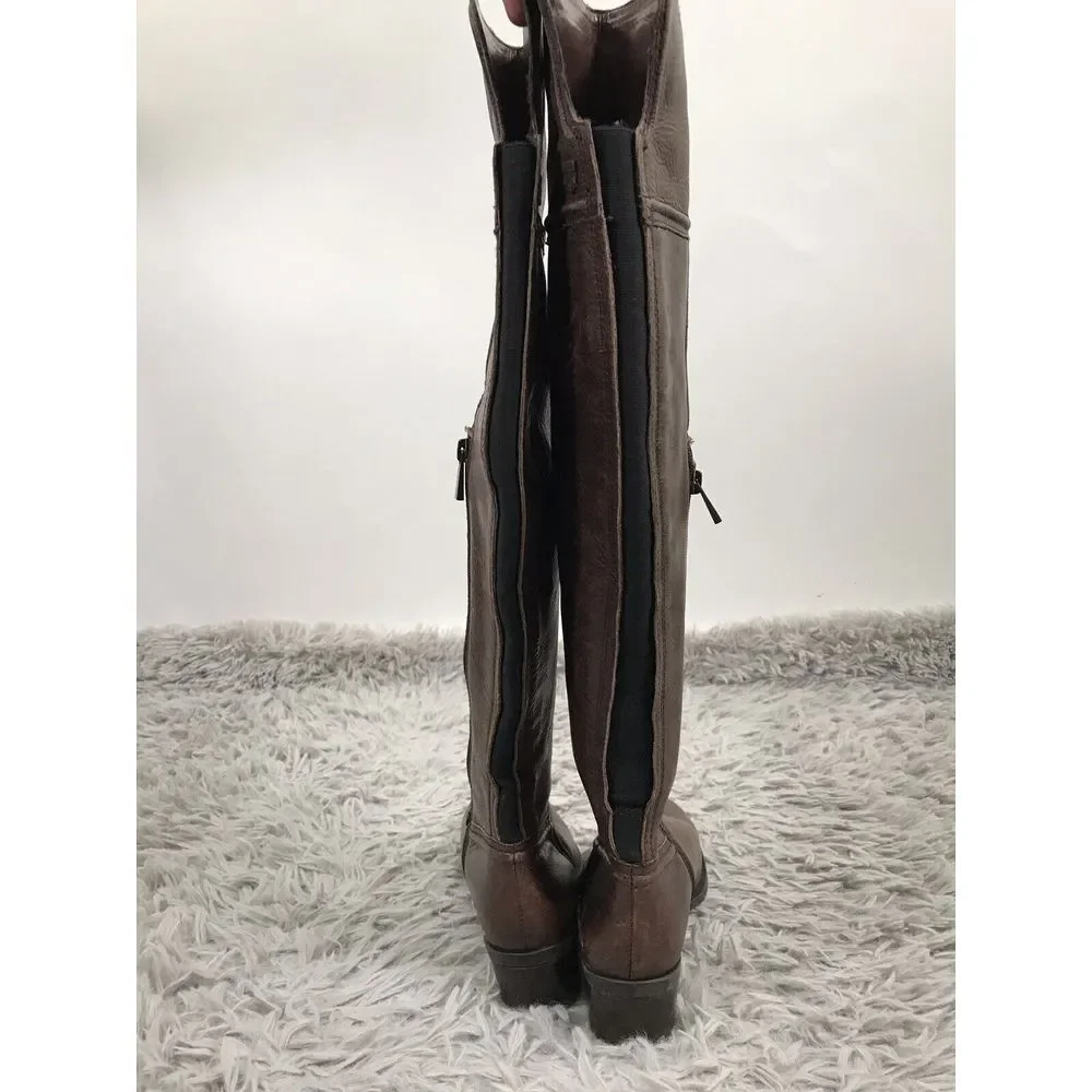 VINCE CAMUTO BALDWIN brown leather over‎ knee high boots sz 5.5 $248